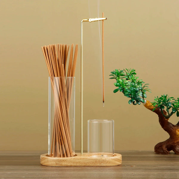 2-in-1 Incense Holder with Glass Ash Catcher