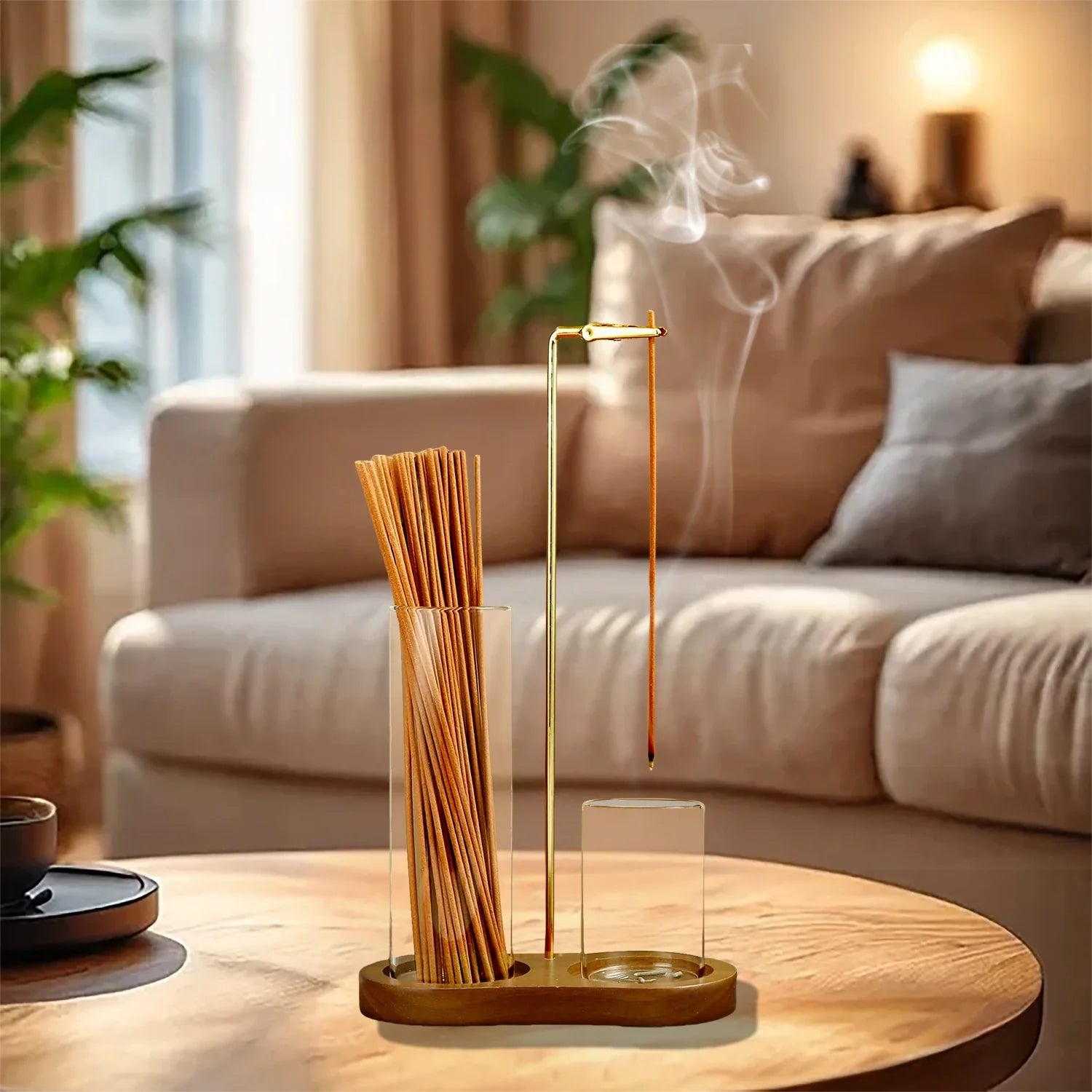 2-in-1 Incense Holder with Glass Ash Catcher
