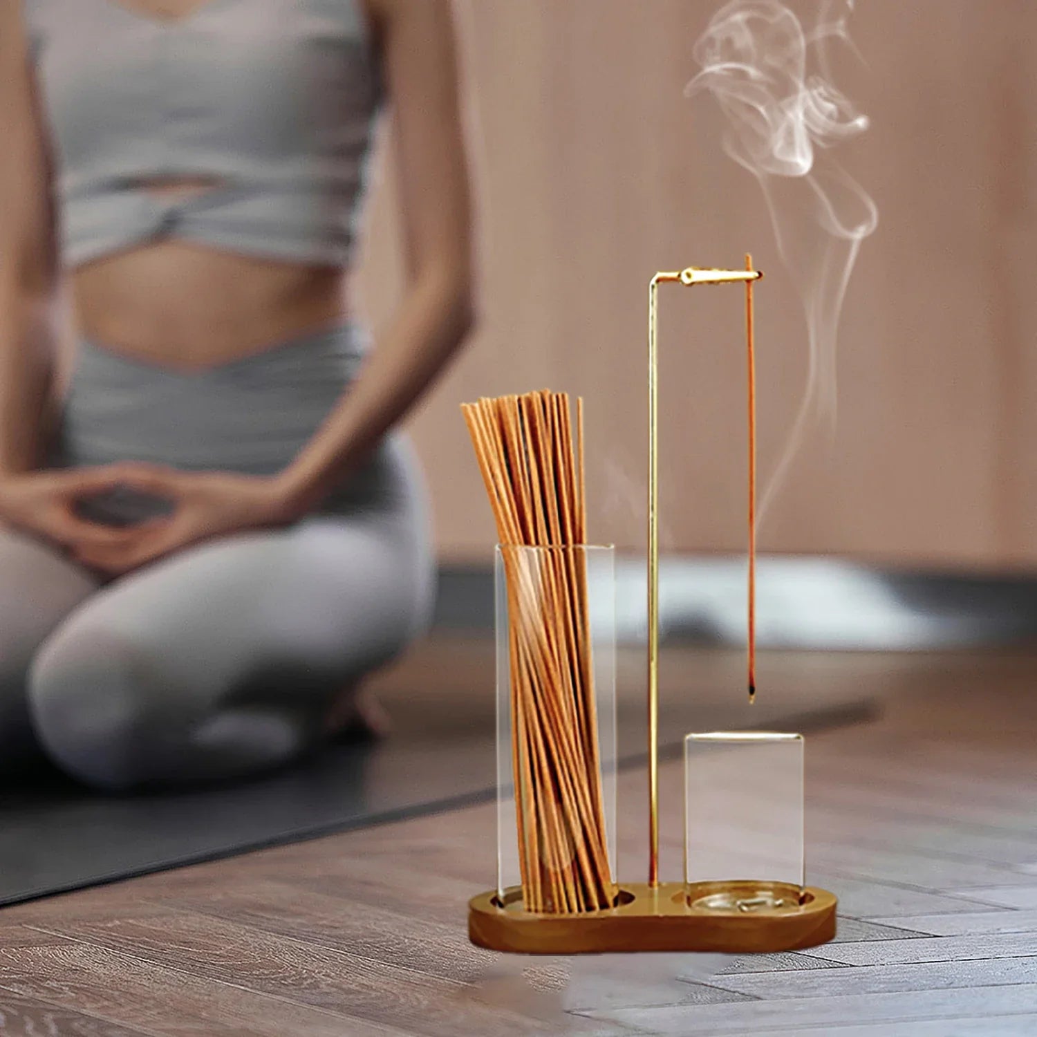 2-in-1 Incense Holder with Glass Ash Catcher